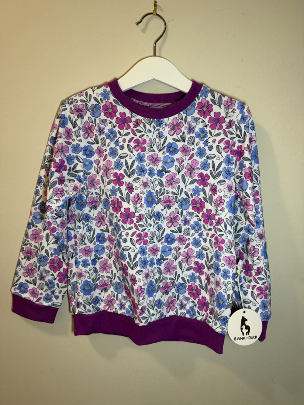 NWT Girls' Bamboo Purple Crewneck Sweatshirt - 4T